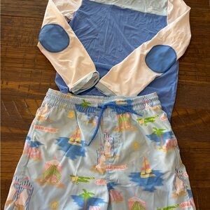 The Beaufort Bonnet Company swim Trunks and matching rashguard